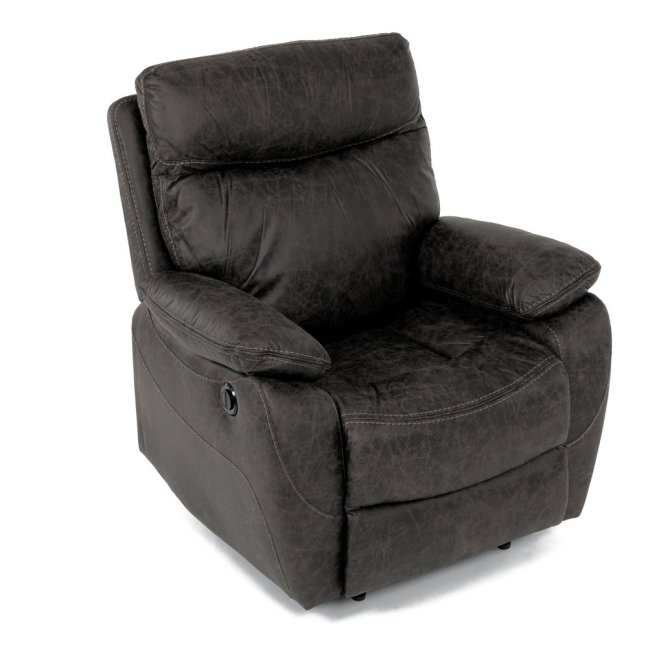 Relaxační křeslo BENNY s elektrickým polohováním — látka, tmavě hnědá