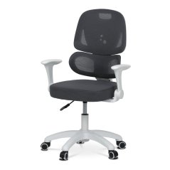 Dětská pracovní židle NANDU — síť / látka, šedá