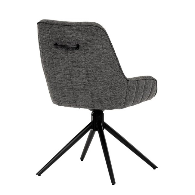 Jídelní otočná židle HESTON — kov, látka, šedá