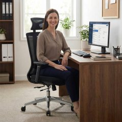 Kancelářská ergonomická židle Neoseat SABRINA — černá, nosnost 150 kg
