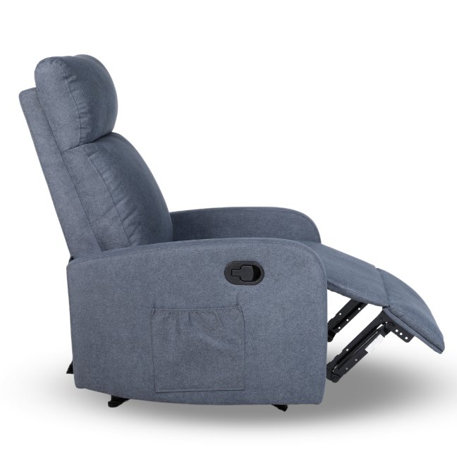 Relaxační polohovací TV křeslo FIORE — látka, šedá, nosnost 130 kg
