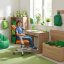 Dětská židle Neoseat MONKEY WHITE s podnoží — látka, bílá / oranžová