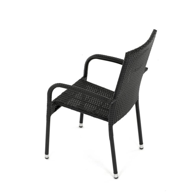 Zahradní křeslo SELEN — kov, umělý ratan, černá