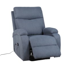 TV křeslo NIDO s elektrickým polohováním — látka, šedá, nosnost 130 kg