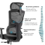 Kancelářská ergonomická židle Neoseat ALINE — černá, nosnost 150 kg