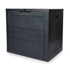 Zahradní úložný box LETA — 56x43x53 cm, plast, šedá