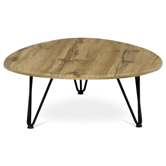 Konferenční stůl MONET III — kov, MDF, černá / divoký dub