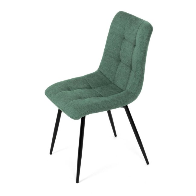 Jídelní židle DAEMON — kov, látka, černá / zelená