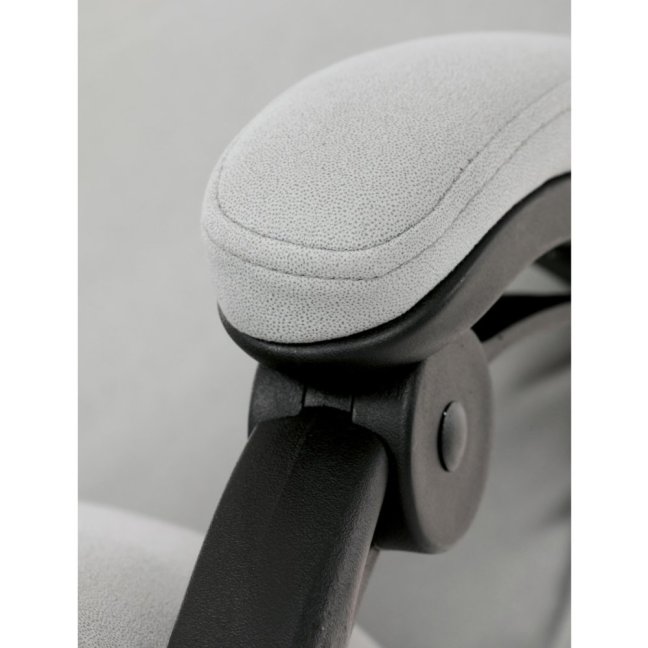 Kancelářské křeslo TITUS s podnožkou — látka, světle šedá