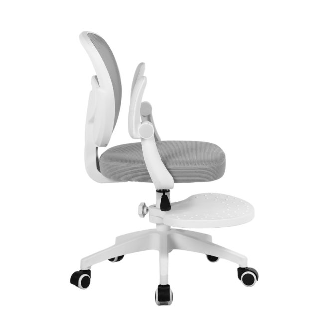 Dětská otočná židle Neoseat JUNI 008 s podnoží — látka, šedá