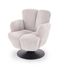 Relaxační otočné křeslo FRESH — kov, látka, béžová