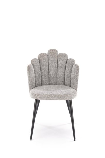 Jídelní židle FINA — kov, látka, šedá