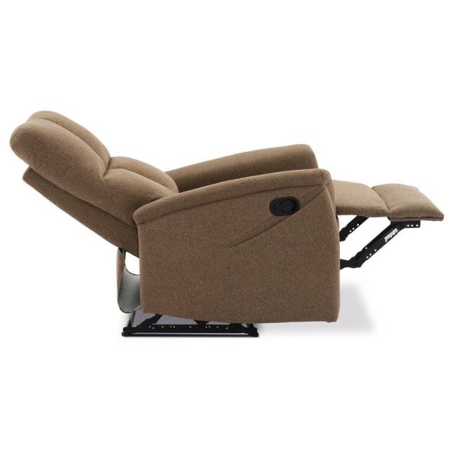Relaxační polohovací TV křeslo ASTER — látka, hnědá