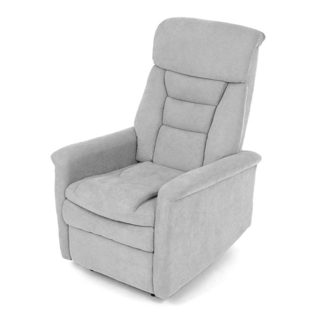 TV křeslo HUGO s elektrickým polohováním — látka, šedá