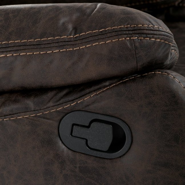 Relaxační polohovací TV křeslo NORBERT — látka, tmavě hnědá, nosnost 150 kg