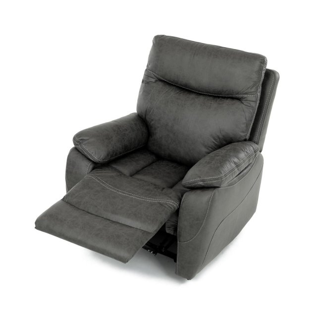 Relaxační polohovací TV křeslo NORBERT — látka, šedá, nosnost 150 kg