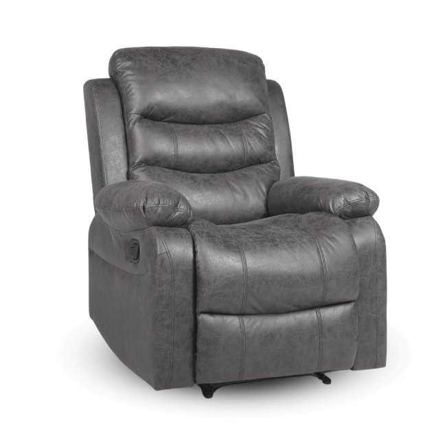 Relaxační polohovací TV křeslo HAVEN — látka, šedá, nosnost 130 kg