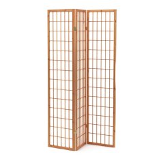 3dílný paravan LANT — dřevo, tkanina, přírodní