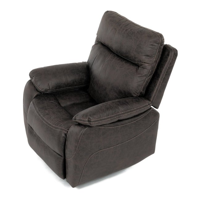 Relaxační polohovací TV křeslo NORBERT — látka, tmavě hnědá, nosnost 150 kg