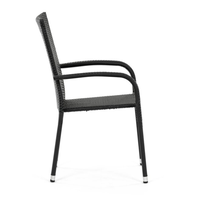 Zahradní křeslo SELEN — kov, umělý ratan, černá