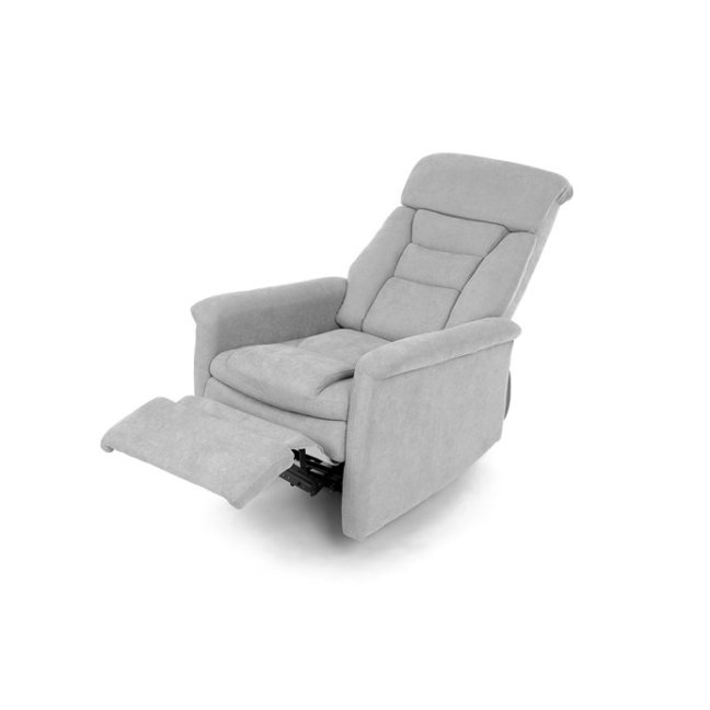 TV křeslo HUGO s elektrickým polohováním — látka, šedá