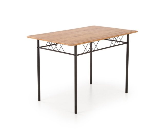 Jídelní set FAUST 4+1 — kov, MDF, černá / dekor dub