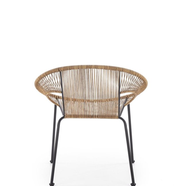 Zahradní křeslo BARI — kov, umělý ratan, přírodní