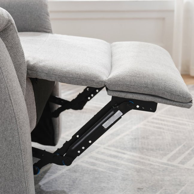 Relaxační polohovací TV křeslo ASTER — látka, světle šedá