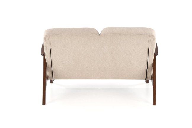 Designová dvojsedačka MILANO — masiv, látka, ořech / béžová