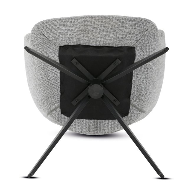 Jídelní otočné křeslo AMOS — kov, látka, šedá