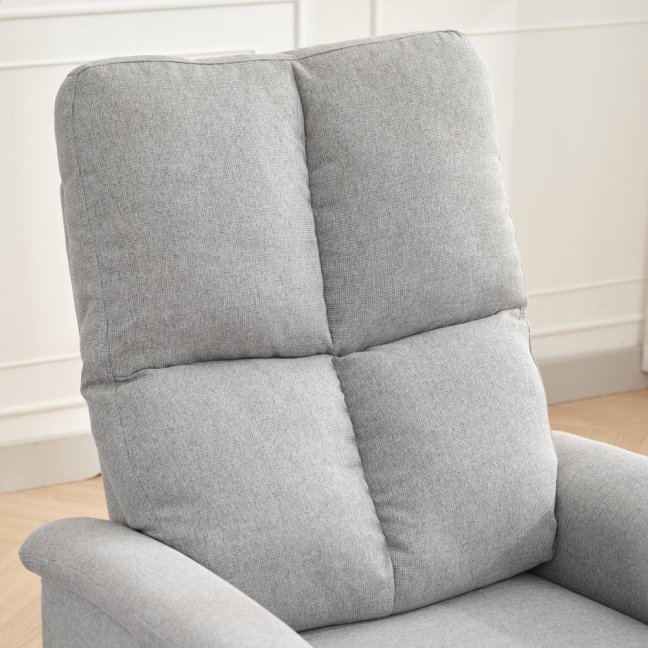 Relaxační polohovací TV křeslo ASTER — látka, světle šedá
