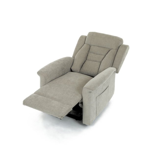 TV křeslo SARGON s elektrickým polohováním — 2 motory, látka, béžová