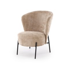 Designové křeslo CEZAR — masiv, látka, béžová