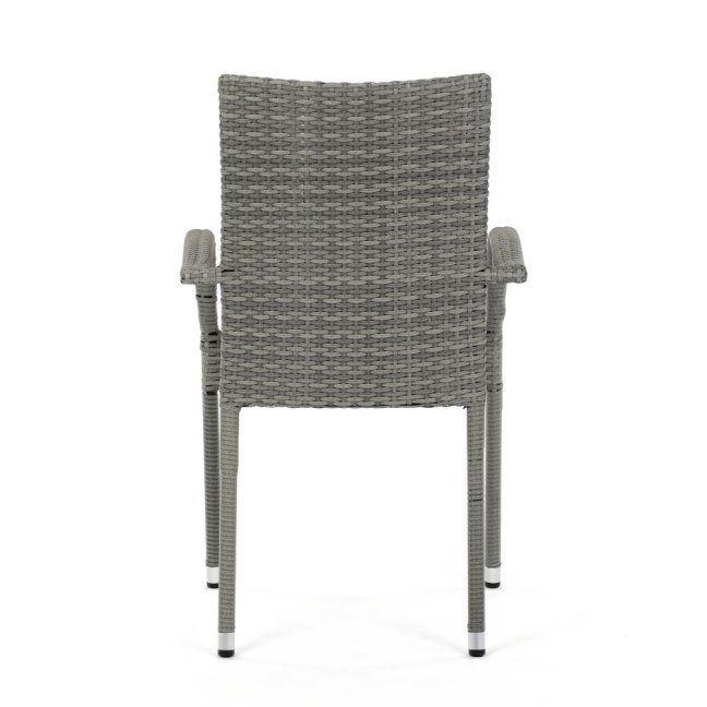 Zahradní křeslo SELEN — kov, umělý ratan, šedá
