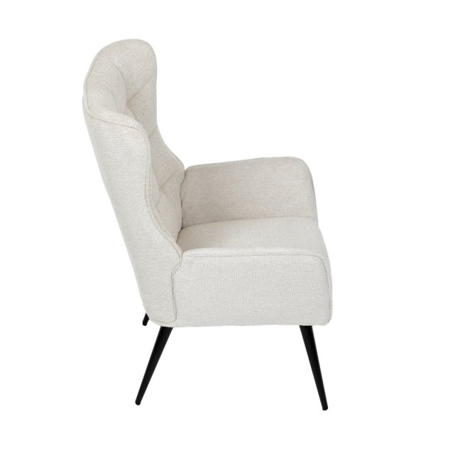 Relaxační křeslo ušák LOYD — látka, černá / béžová