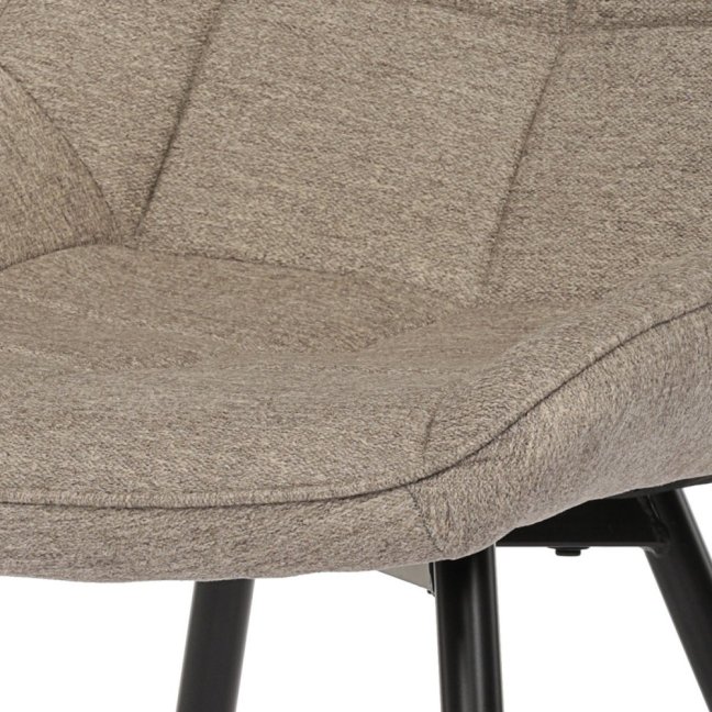 Jídelní židle NAGAO — kov, látka, černá / krémová