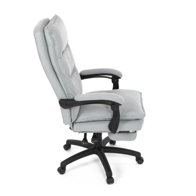 Kancelářské křeslo TITUS s podnožkou — látka, světle šedá