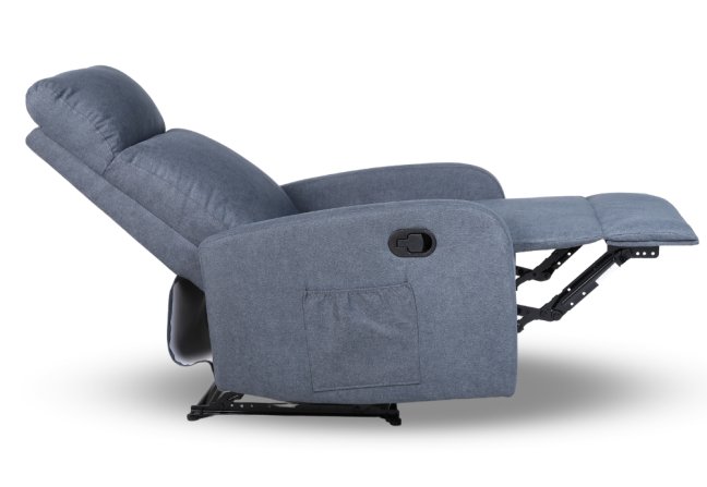 Relaxační polohovací TV křeslo FIORE — látka, šedá, nosnost 130 kg
