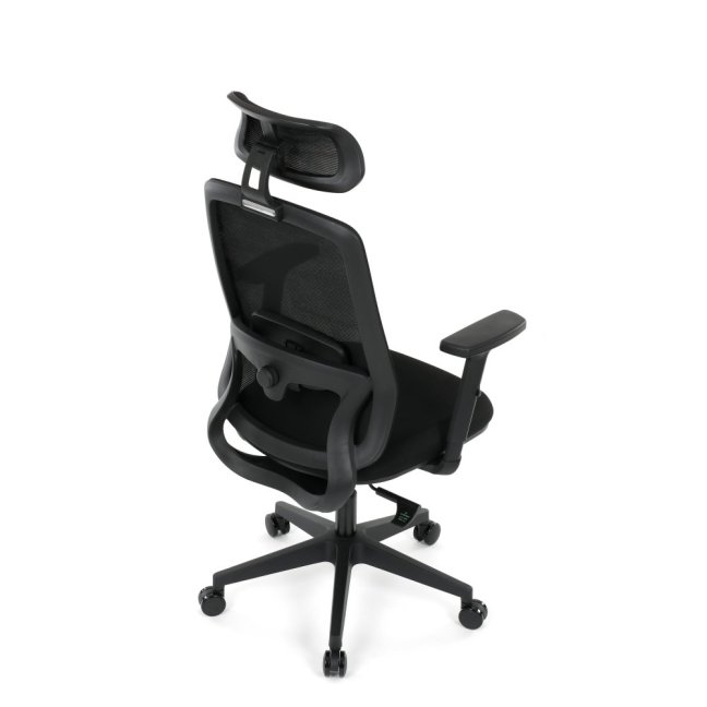 Kancelářská  ergonomická  židle NOKA — síť / látka, černá, nosnost  150 kg