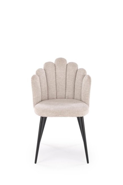 Jídelní židle FINA — kov, látka, béžová