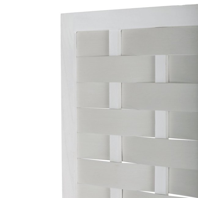 3dílný paravan MAKOTO — dřevo, bílá