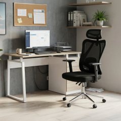 Kancelářská ergonomická židle LUMOS — síťovina, černá