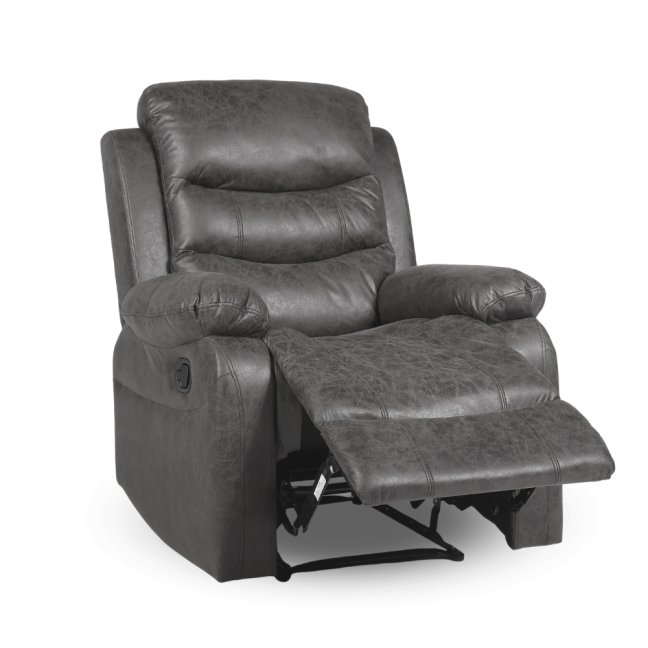 Relaxační polohovací TV křeslo HAVEN — látka, šedá, nosnost 130 kg