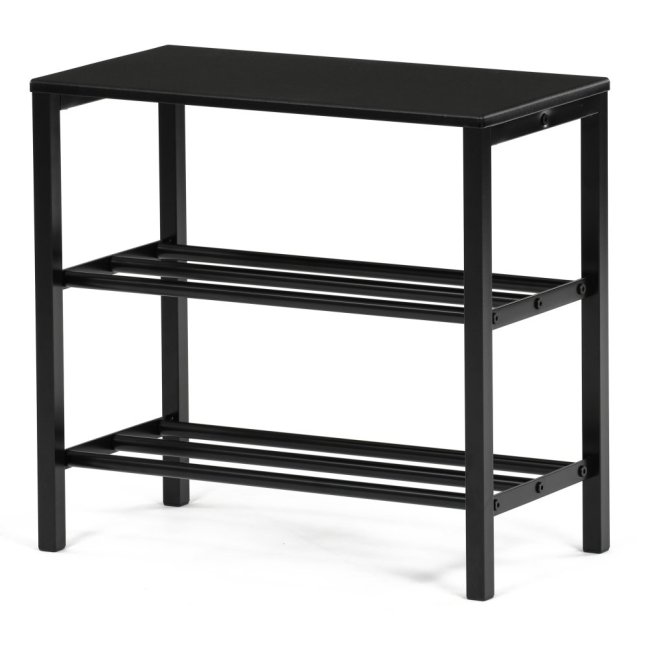 Botník EULA — kov, MDF, černá