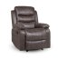 Relaxační polohovací TV křeslo HAVEN — látka, hnědá, nosnost 130 kg