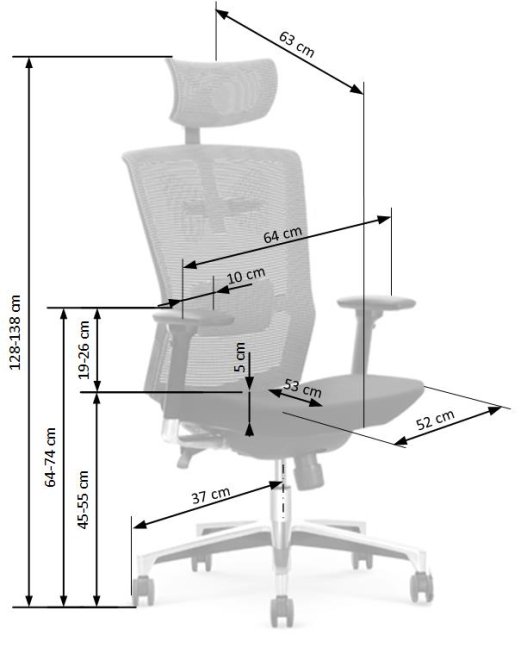 Kancelářská ergonomická židle AMBASADOR — síť / látka, černá