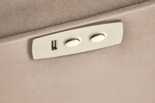 TV křeslo SEMIR II s elektrickým polohováním a masáží — látka, béžová