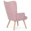 Relaxační křeslo ušák BETTY — masiv, látka, růžová