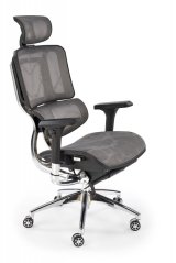 Kancelářská ergonomická židle ETHAN — síť, šedá, nosnost 150 kg
