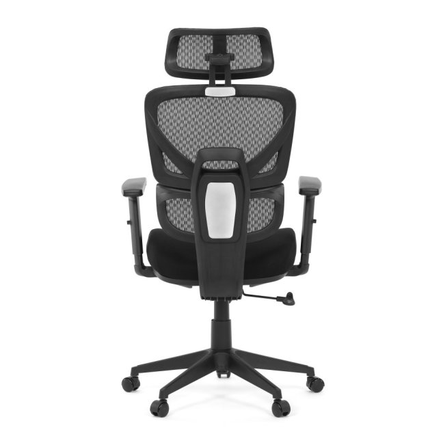 Kancelářská ergonomická židle TRAGEL — síť / látka, černá